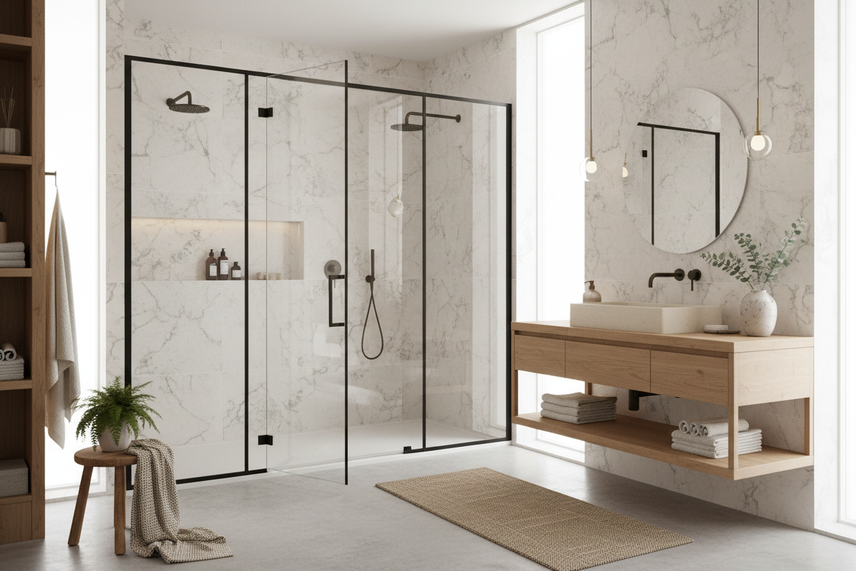 Nº187/Glass Shower Doors Outlast Shower Curtains